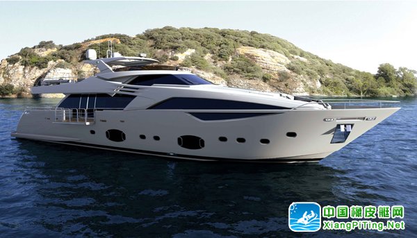 定制法拉帝，法拉帝集团旗下生产26-37米玻璃钢豪华游艇的品牌，推出了全新的定制法拉帝CL100。