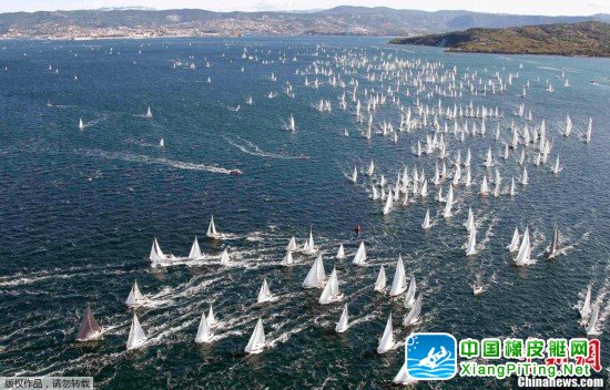 意大利两千艘帆船竞技 帆影重重甚为壮观(图)
