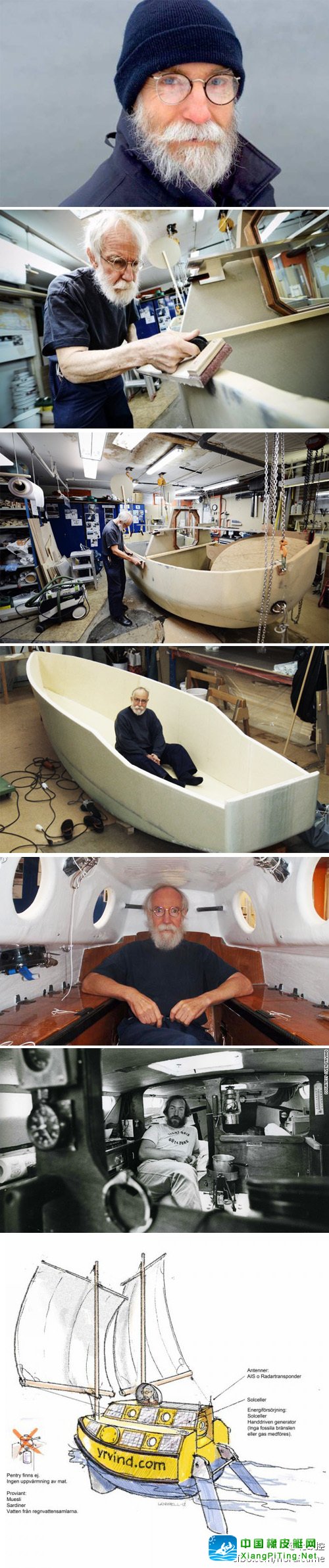 瑞典73岁老汉自制3米浴缸船欲环游世界