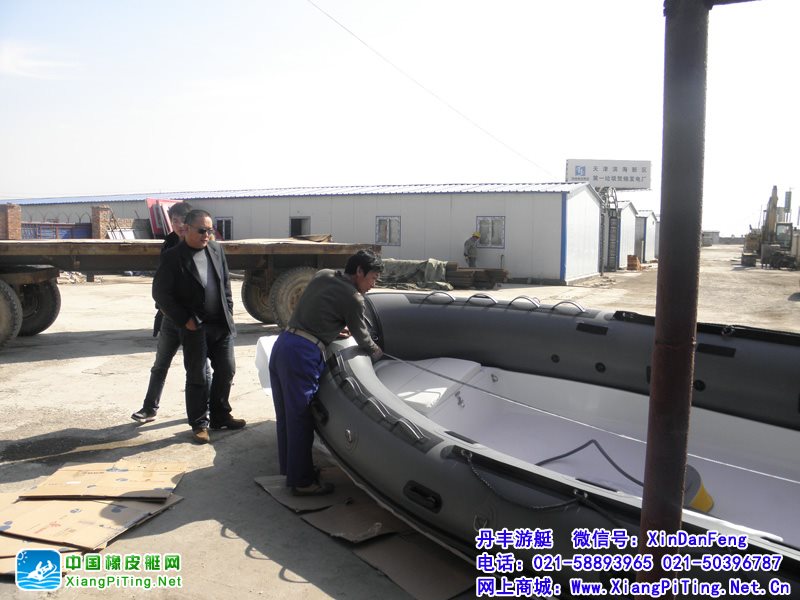 天津工地  Flicker RIB480全铝壳底充气橡皮艇 